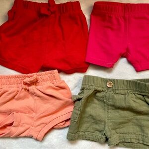 George Kids Shorts Set - Red, Pink, Peach, Green